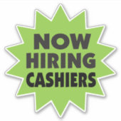 Nu het huren van Cashiers groene starburst Sticker (Voorkant)