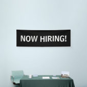 Nu het huren van eenvoudige zwart wit banner teken (Beurs)