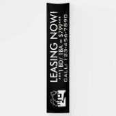 Nu het huren van het eenvoudige zwarte teken van spandoek (Verticaal)