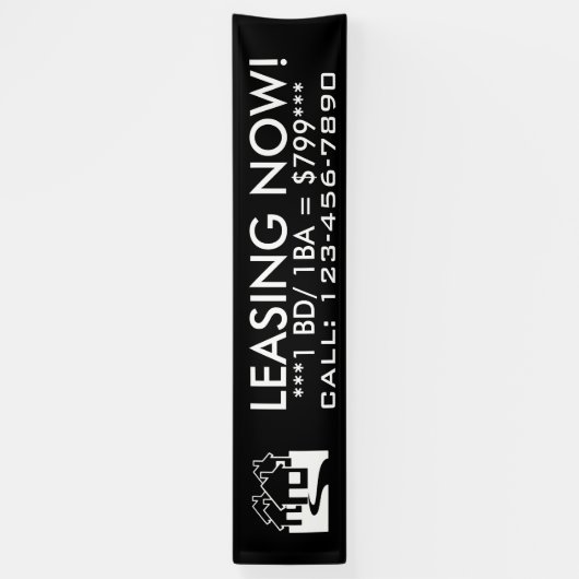 Nu het huren van het eenvoudige zwarte teken van spandoek (Verticaal)