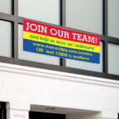 Nu het huren van hulp wilde zich bij ons bann van  spandoek (Buitenkant Gebouw)