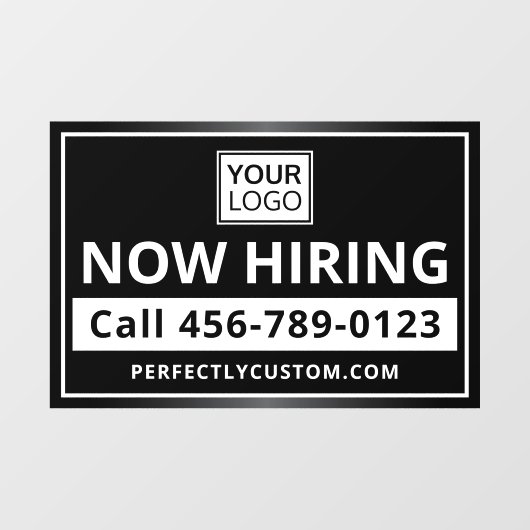 Nu het huren van logo URL donker Raamsticker (Vel)