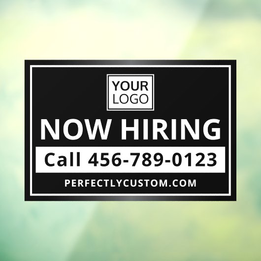 Nu het huren van logo URL donker Raamsticker (Vel 3)