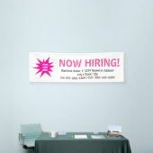 Nu het huren van roze witte logo bannerteken spandoek (Beurs)