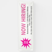 Nu het huren van roze witte logo bannerteken spandoek (Verticaal)