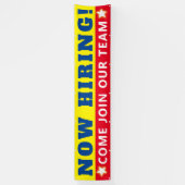 Nu hulp in dienst nemen wilde je bij ons team werk spandoek (Verticaal)