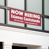 Nu huren/Estamos Contratando Spaanse banner (Buitenkant Gebouw)