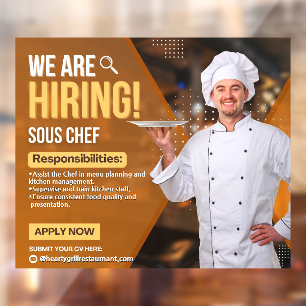 Nu huren Souschef Restaurant aanpassen Raamsticker