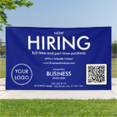 Nu huren van moderne Blue Business Logo QR-code Spandoek (Buitenkant)