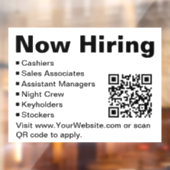 Nu huren van zwart-wit retail scan QR-code Raamsticker (Vel 2)