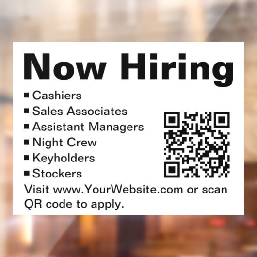 Nu huren van zwart-wit retail scan QR-code Raamsticker (Vel 2)