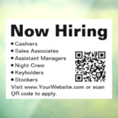 Nu huren van zwart-wit retail scan QR-code Raamsticker (Vel 3)