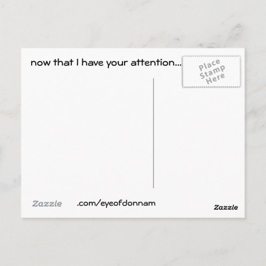 Nu ik je aandacht heb... briefkaart (Achterkant)