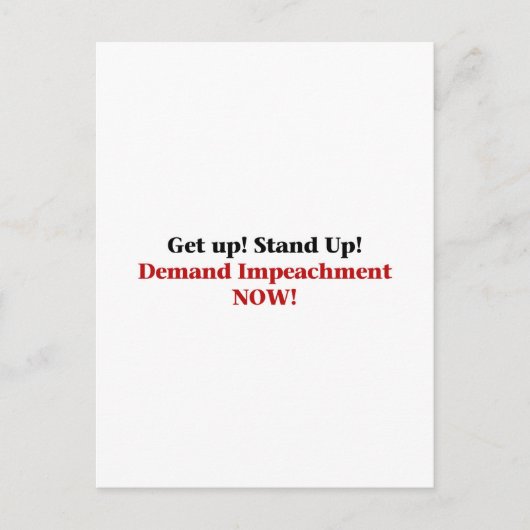 Nu impeachment eisen briefkaart (Voorkant)