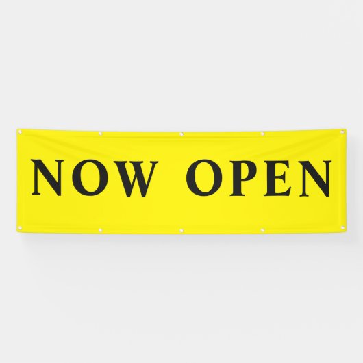 Nu in de uitverkoop Open Geel 8f Spandoek (Horizontaal)