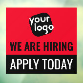 Nu in dienst Bewerbung heute nog bedrijfsmerklogo Raamsticker (Vel 3)