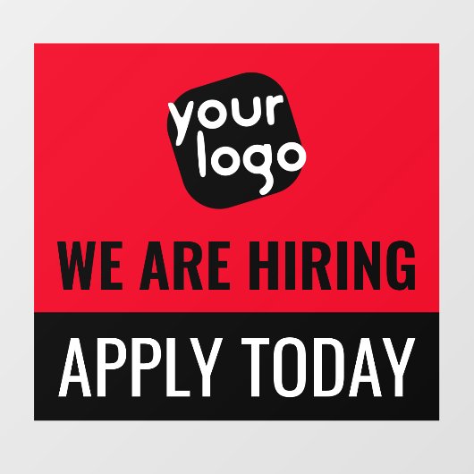 Nu in dienst Bewerbung heute nog bedrijfsmerklogo Raamsticker (Vel)