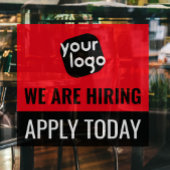 Nu in dienst Bewerbung heute nog bedrijfsmerklogo Raamsticker