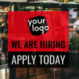 Nu in dienst Bewerbung heute nog bedrijfsmerklogo Raamsticker