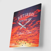 Nu in ruste op je tijd Oranje zonneschijn Vierkante Klok (Hoek)