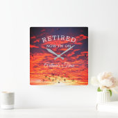 Nu in ruste op je tijd Oranje zonneschijn Vierkante Klok (Huis)