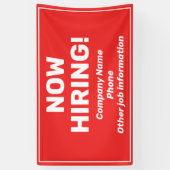 Nu inhuren gepersonaliseerde rode banner (Verticaal)