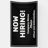 Nu inhuren gepersonaliseerde zwarte banner (Verticaal)