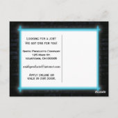 Nu inhuren neon teken op baksteen briefkaart (Achterkant)