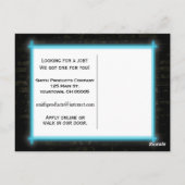 Nu inhuren neon teken op baksteen briefkaart (Achterkant)