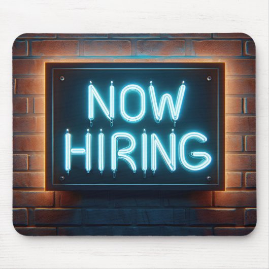 Nu inhuren neon teken op baksteen muismat (Voorkant)
