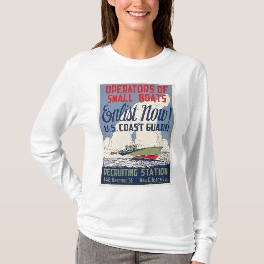 Nu inschrijven! Amerikaanse kustwacht T-shirt (Voorkant)
