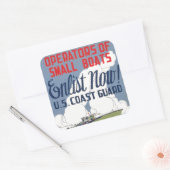 Nu inschrijven! Amerikaanse kustwacht Vierkante Sticker (Envelop)