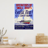 Nu inschrijven! Amerikaanse kustwacht - WPA Poster (Keuken)