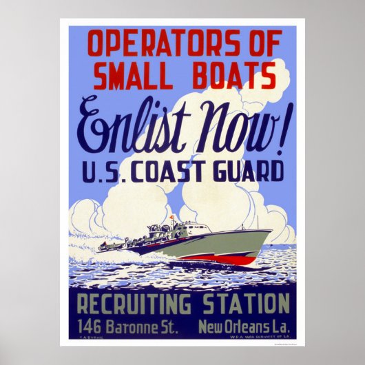Nu inschrijven! Amerikaanse kustwacht - WPA Poster (Voorkant)