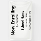 Nu inschrijven Black White School Telefoon Website Spandoek (Verticaal)