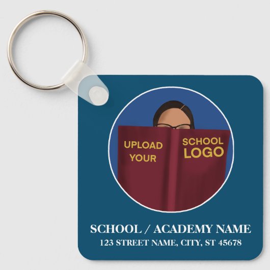 Nu inschrijven | Custom School Logo Sleutelhanger (Voorkant)