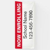 Nu inschrijven Red White School naam telefoonnumme Spandoek (Verticaal)