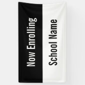 Nu inschrijven schoolnaam zwart-wit Sjabloon Spandoek (Verticaal)