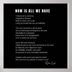Nu is alles wat we hebben Be Cadeau gedicht poster