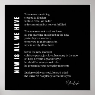 Nu is alles wat we hebben Be Cadeau gedicht poster