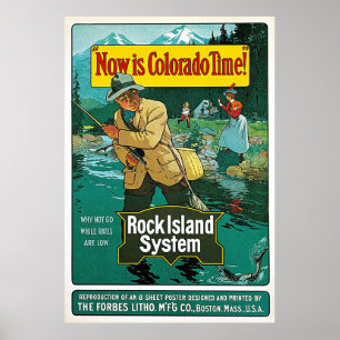 Nu is Colorado Time Vintage-reisreclame Poster