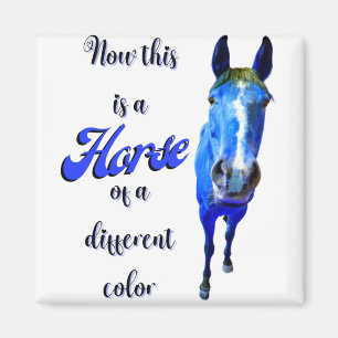 Nu Is Dit Een Paard Van Een Andere Kleur in Blauw Magneet