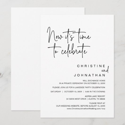 Nu is het tijd om een huwelijksfeest te vieren kaart (Voorkant / Achterkant)