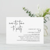 Nu is het tijd om feest te vieren, weddenschap met kaart (Staand voorkant)