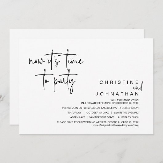 Nu is het tijd om feest te vieren, weddenschap met kaart (Voorkant / Achterkant)