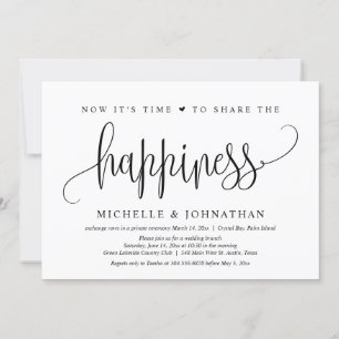 Nu is het tijd om het geluk te delen, Elopement Kaart