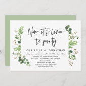 Nu is het tijd om te feesten, Bruiloft Feest Kaart (Voorkant / Achterkant)