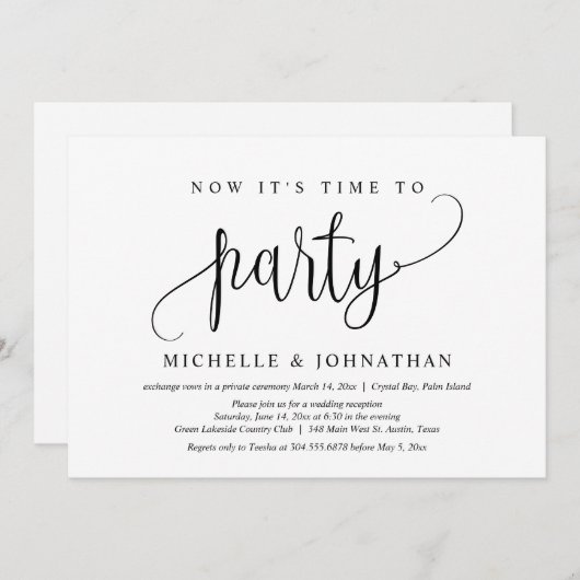 Nu is het tijd om te feesten, na de bruiloft. kaart (Voorkant / Achterkant)