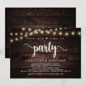 Nu is het tijd om te feesten, Rustic Elopement Fee Kaart (Voorkant / Achterkant)