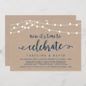 Nu is het tijd om te vieren, Trouw Elopement Invi Kaart (Voorkant / Achterkant)